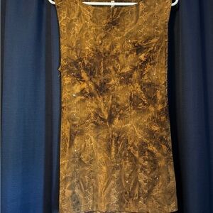 White Stag Brown Textured Tank Top